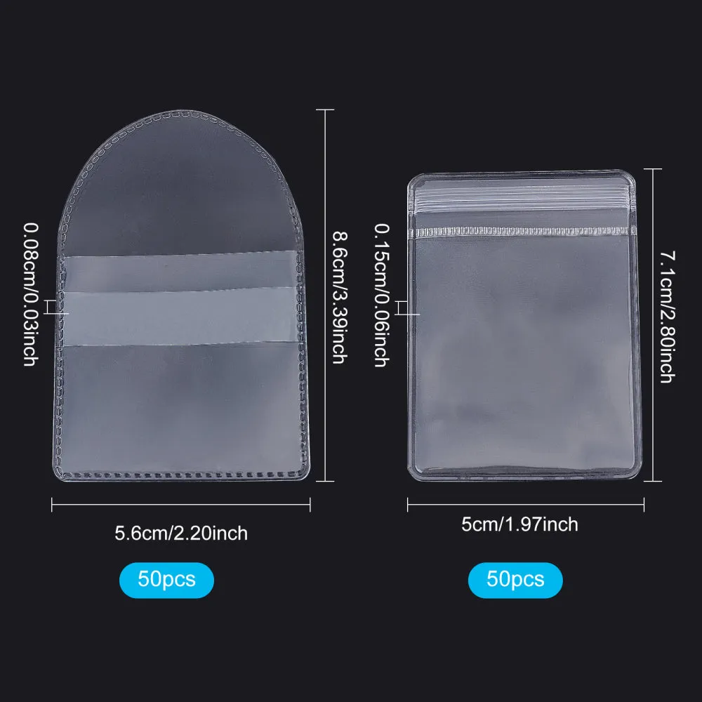 1 Bag 100 Pcs Single Pocket Coin Flips 2 Styles Individual Clear Plastic Sleeves Holders Coin Collecting Supplies for Coins Jewelry Small Items Storage