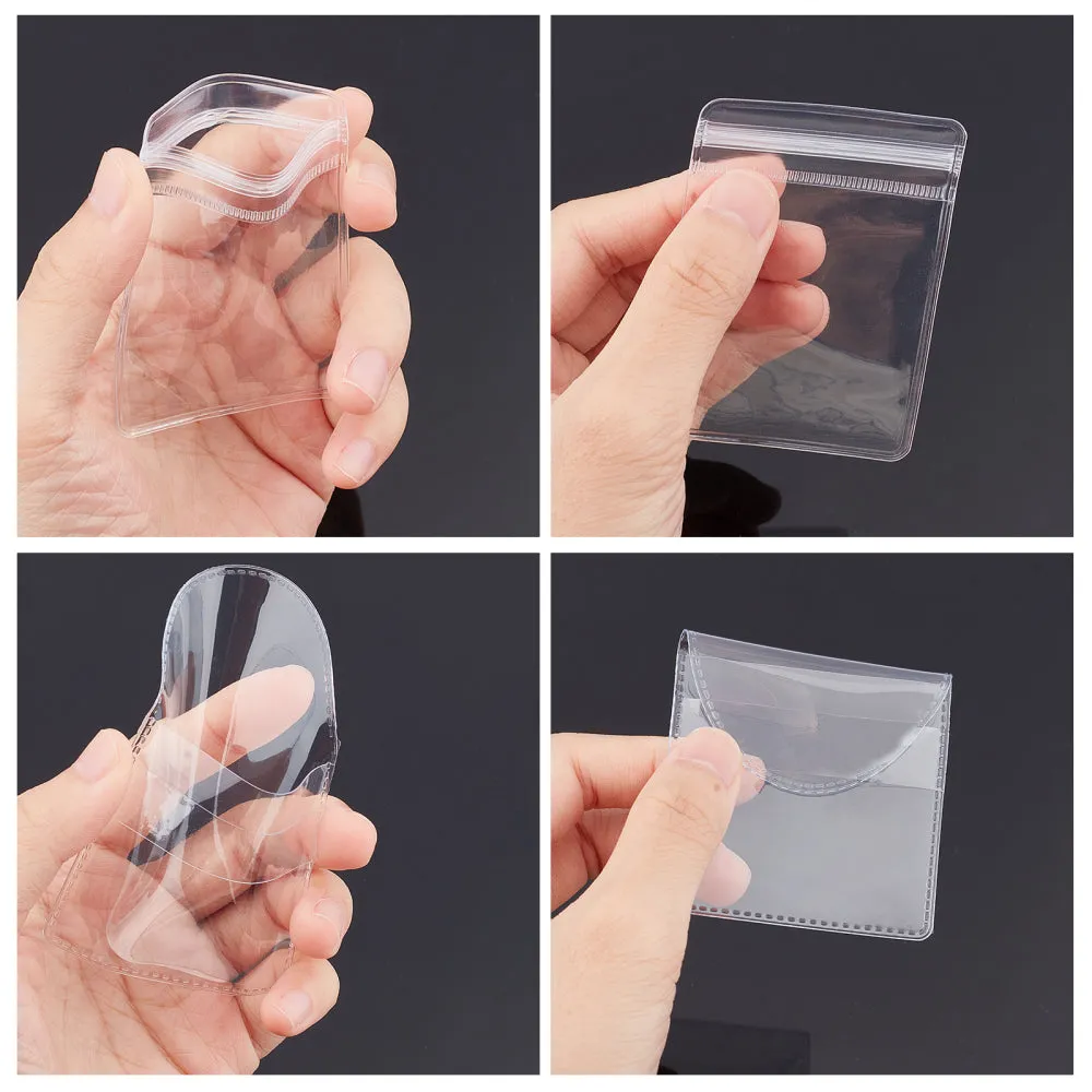 1 Bag 100 Pcs Single Pocket Coin Flips 2 Styles Individual Clear Plastic Sleeves Holders Coin Collecting Supplies for Coins Jewelry Small Items Storage