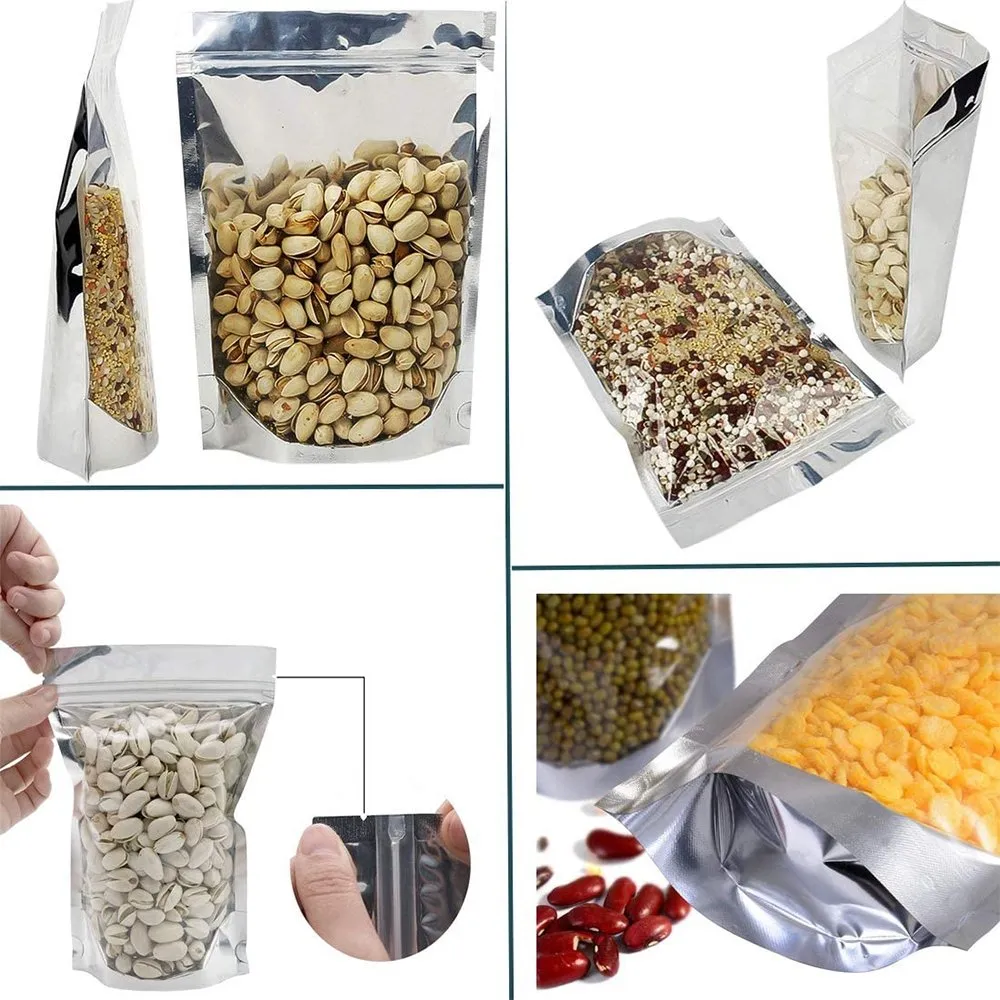 18x26 Reusable Foil Silver Ziplock Bag Full Window