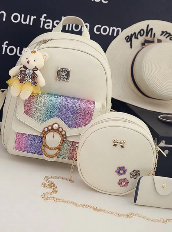 3Pcs Bag Sets Female Bagpack High Quality Leather