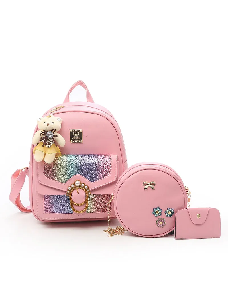 3Pcs Bag Sets Female Bagpack High Quality Leather