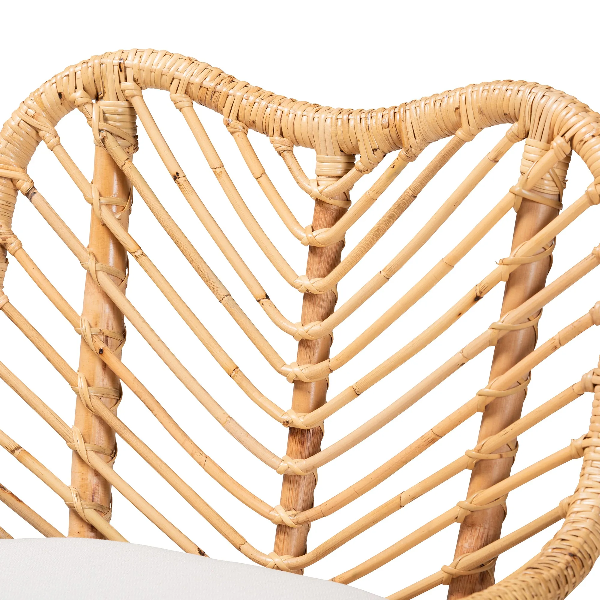 Adrena Modern Bohemian Rattan Bar Stool - Handmade, Ergonomic Design, Perfect for Chic Lounges