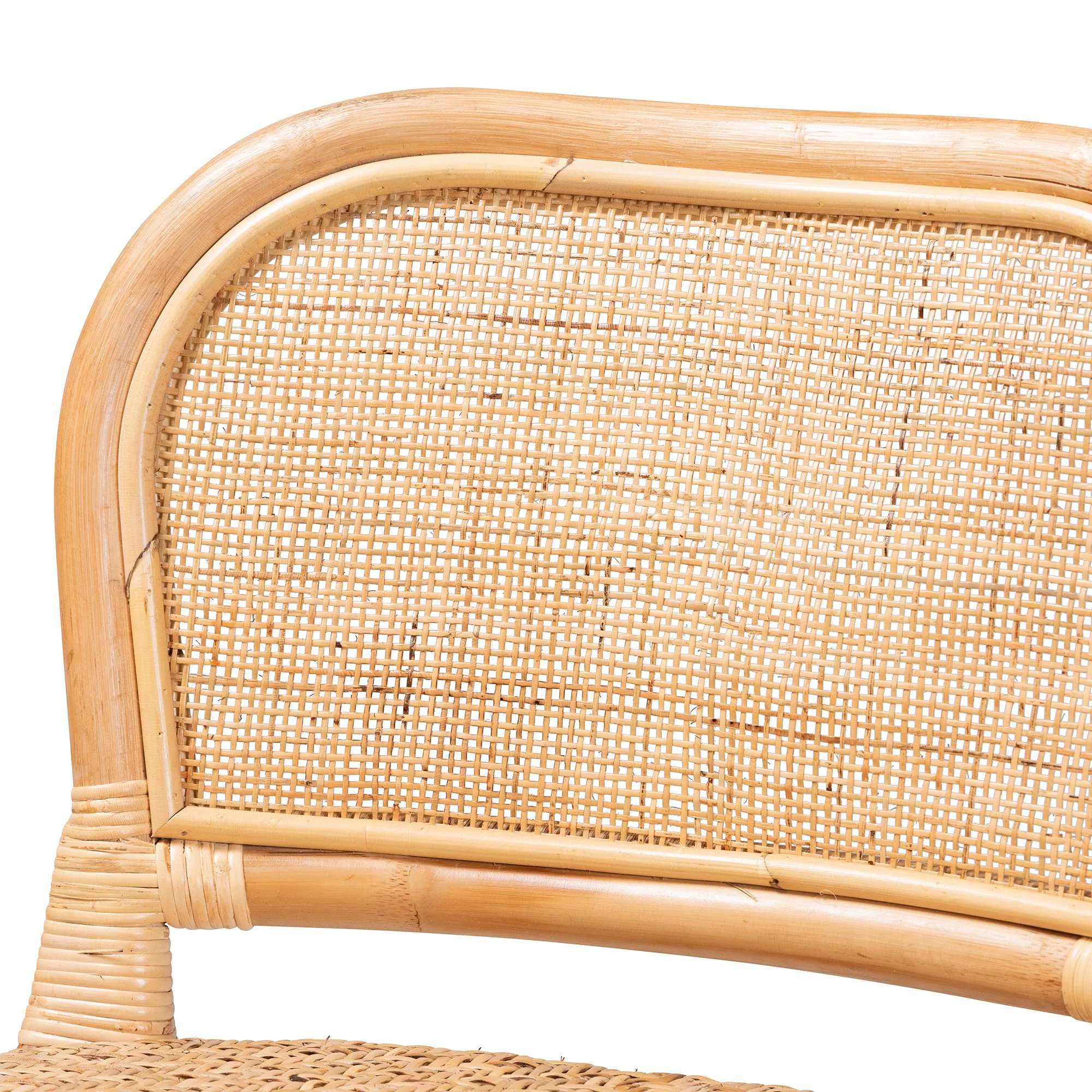 Adrena Modern Bohemian Rattan Bar Stool - Handmade, Ergonomic Design, Perfect for Chic Lounges