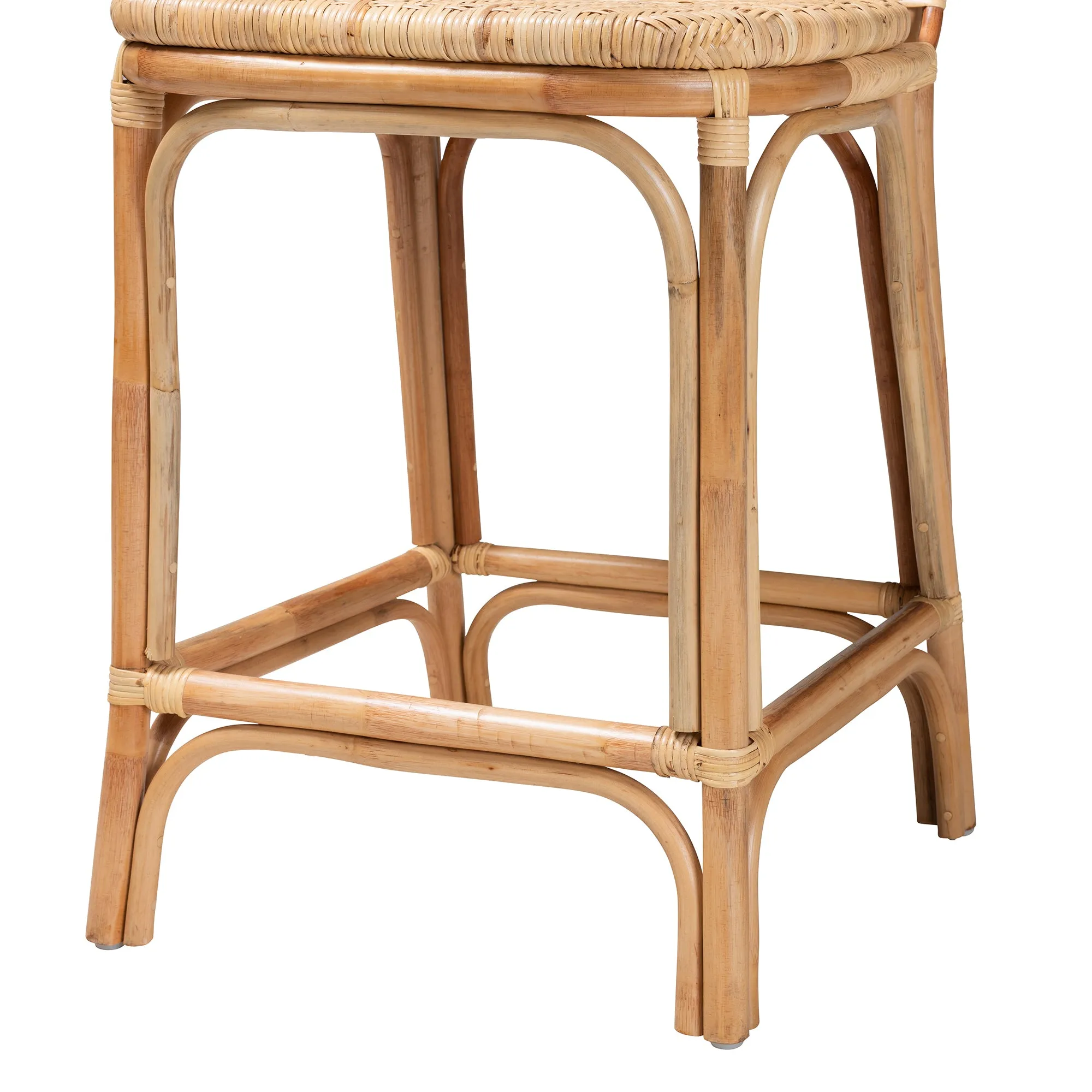 Adrena Modern Bohemian Rattan Bar Stool - Handmade, Ergonomic Design, Perfect for Chic Lounges