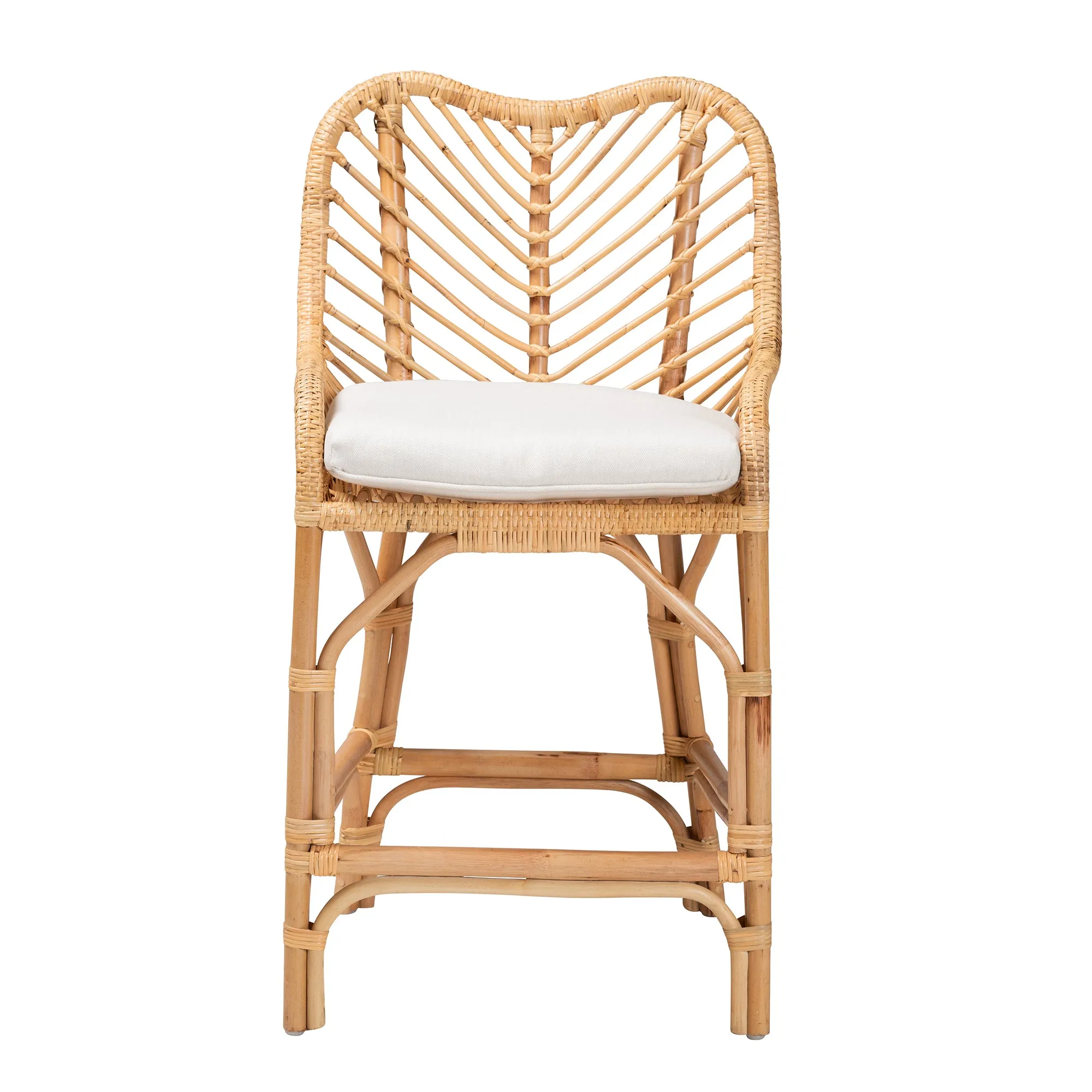 Adrena Modern Bohemian Rattan Bar Stool - Handmade, Ergonomic Design, Perfect for Chic Lounges
