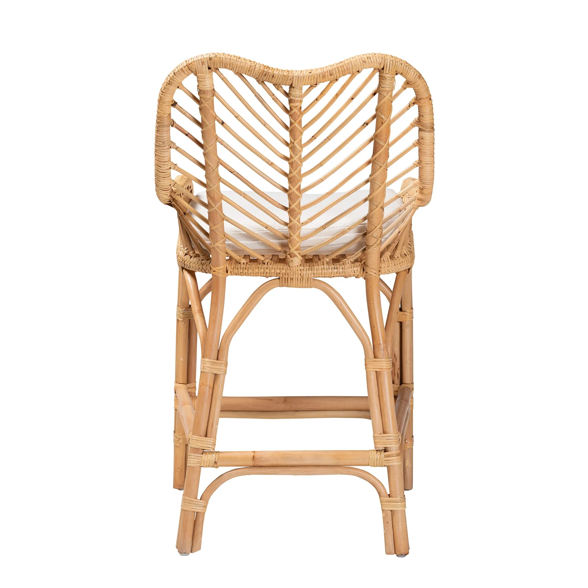 Adrena Modern Bohemian Rattan Bar Stool - Handmade, Ergonomic Design, Perfect for Chic Lounges