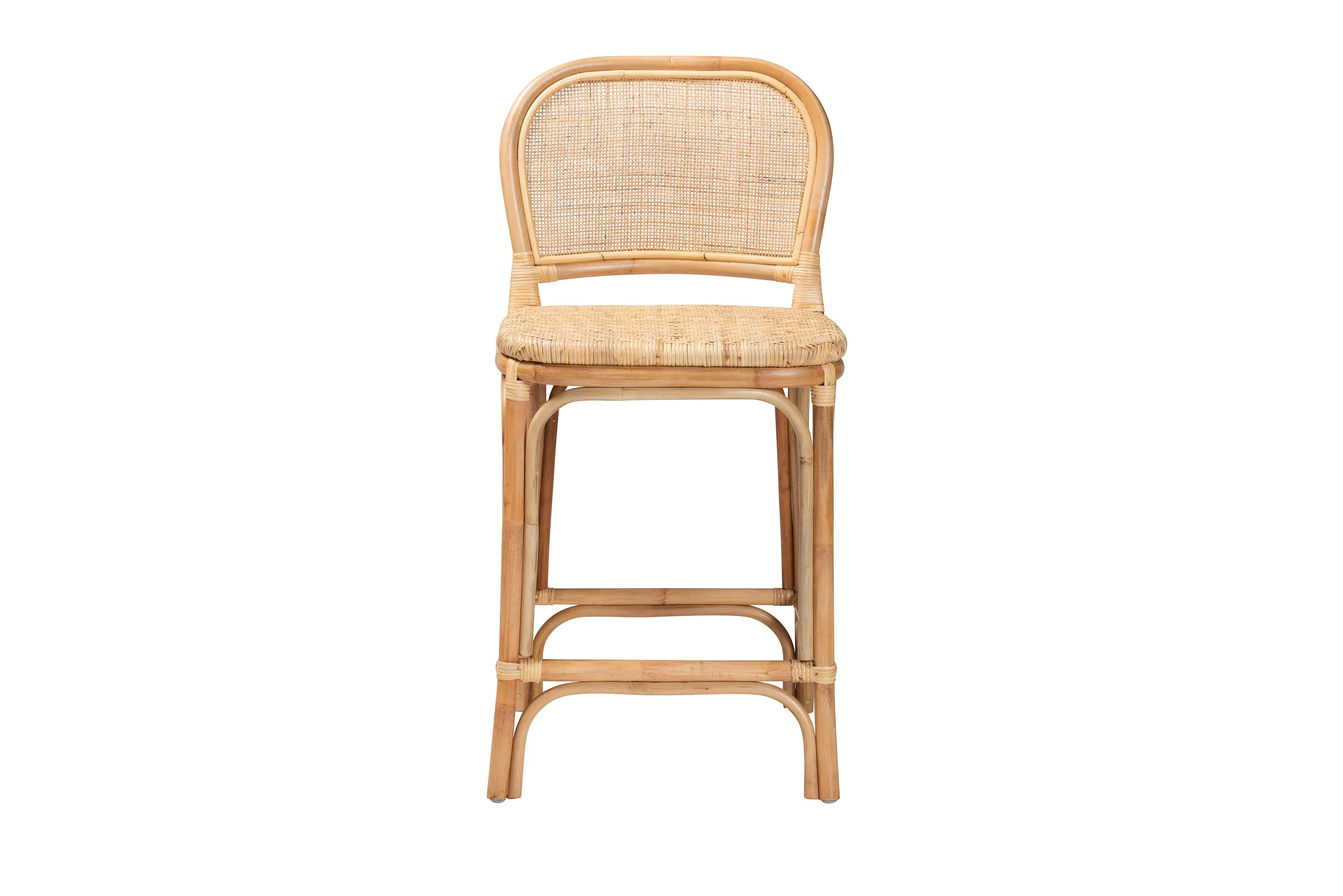 Adrena Modern Bohemian Rattan Bar Stool - Handmade, Ergonomic Design, Perfect for Chic Lounges