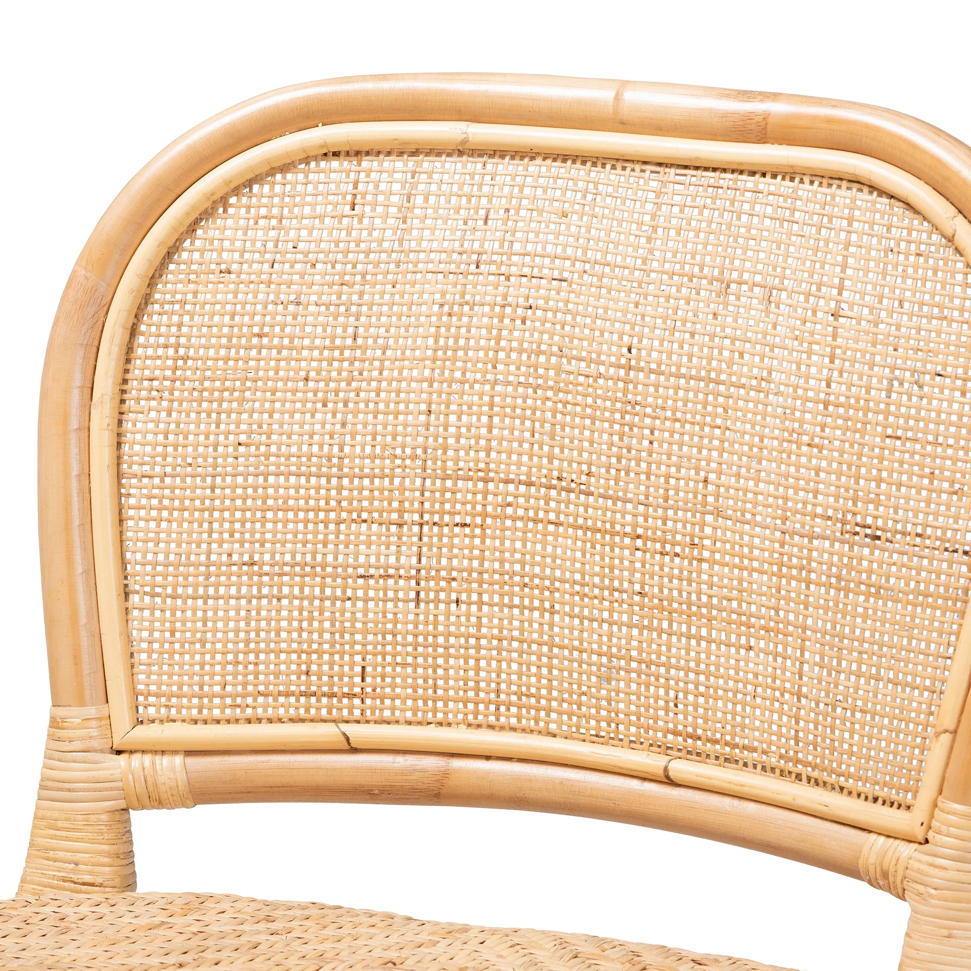 Adrena Modern Bohemian Rattan Bar Stool - Handmade, Ergonomic Design, Perfect for Chic Lounges