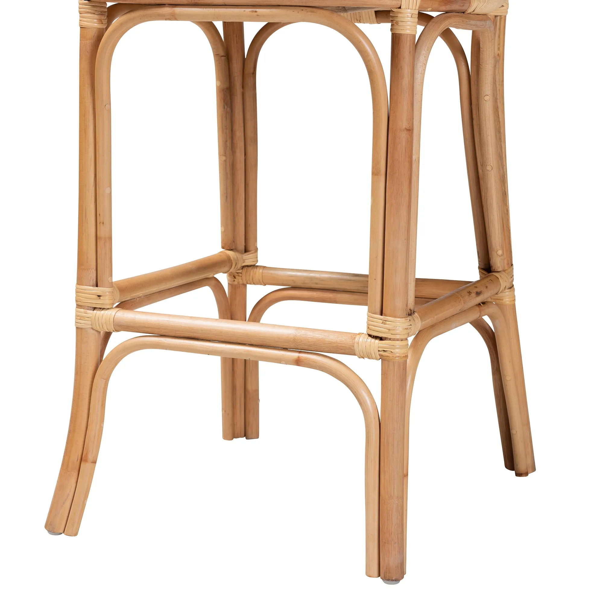 Adrena Modern Bohemian Rattan Bar Stool - Handmade, Ergonomic Design, Perfect for Chic Lounges