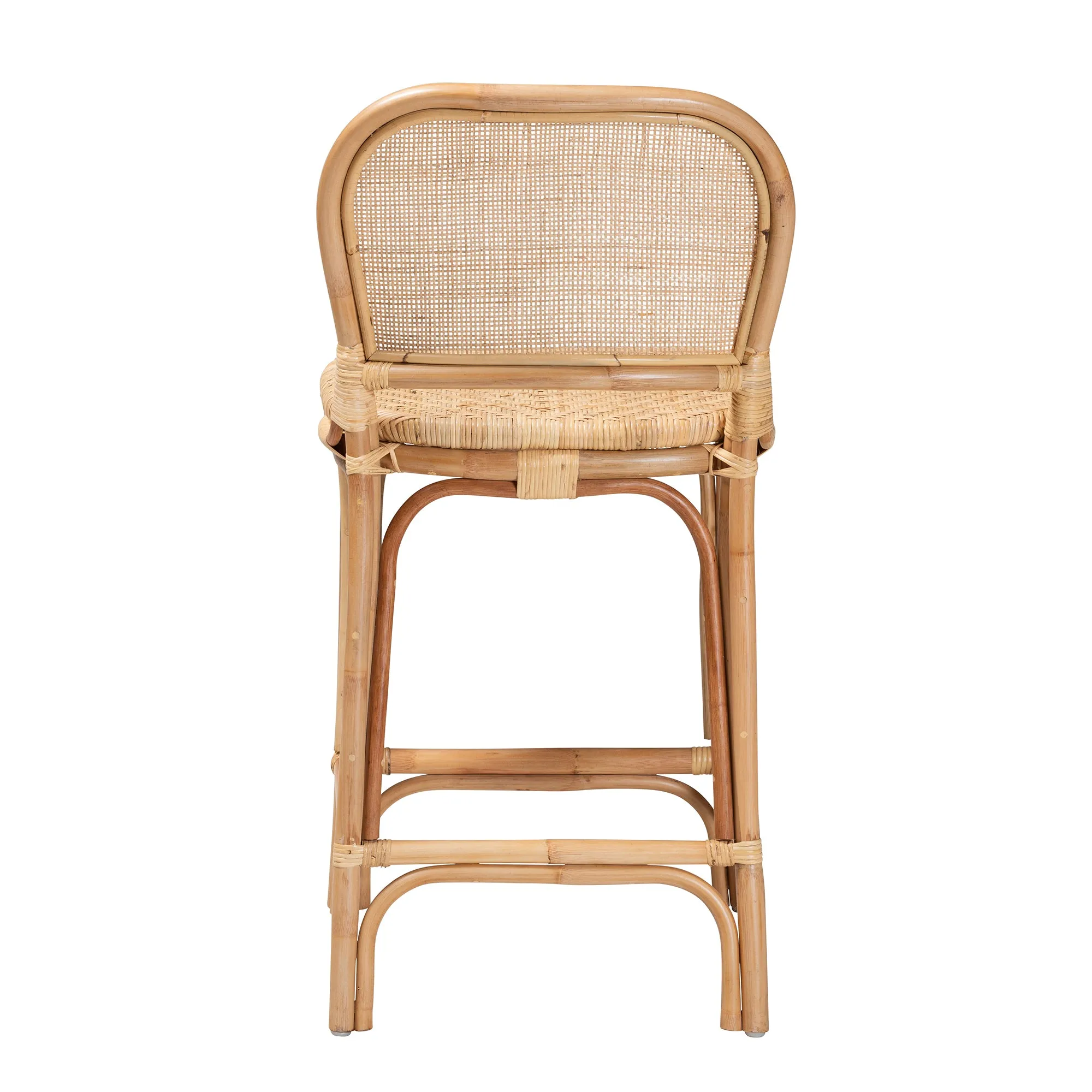 Adrena Modern Bohemian Rattan Bar Stool - Handmade, Ergonomic Design, Perfect for Chic Lounges