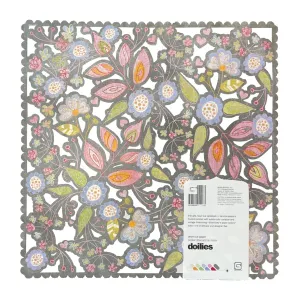 Basicgrey 12"x12" Single Sheet Laser-Cut Doilies - Sugar Rush - Confectionery - Grey*