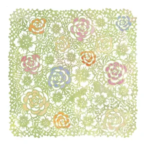 Basicgrey 12"x12" Single Sheet Laser-Cut Doilies - Sugar Rush - Sweetfields - Green