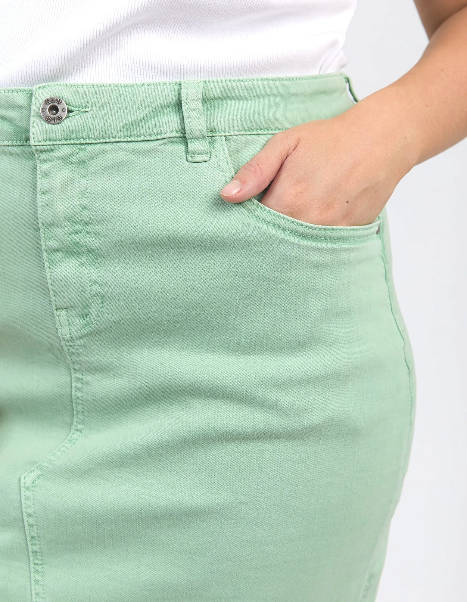 Belle Denim Skirt Quiet Green