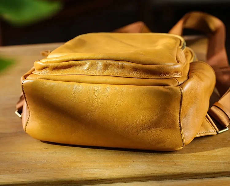 Casual Womens Genuine Leather Backpack Small Rucksack