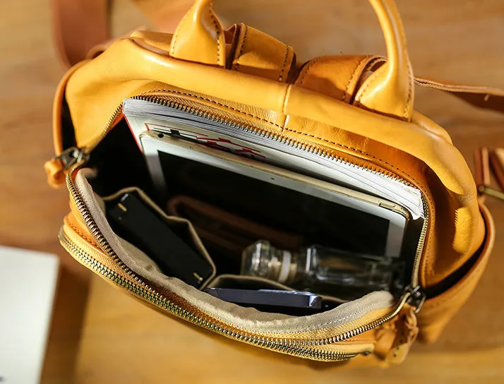 Casual Womens Genuine Leather Backpack Small Rucksack
