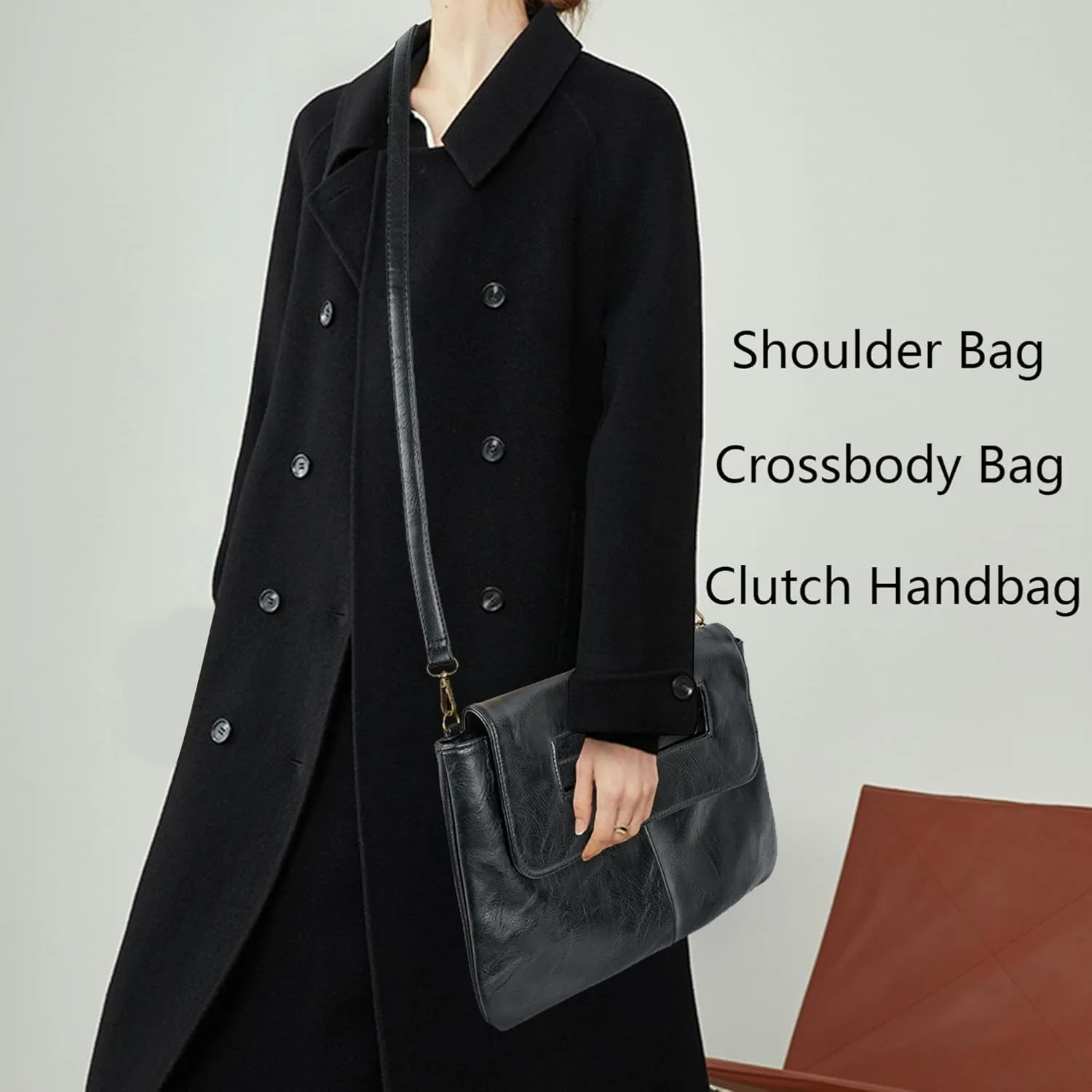 Crocodile Pattern Clutch Purse Oversized PU Leather Envelope Clutch Evening Handbag