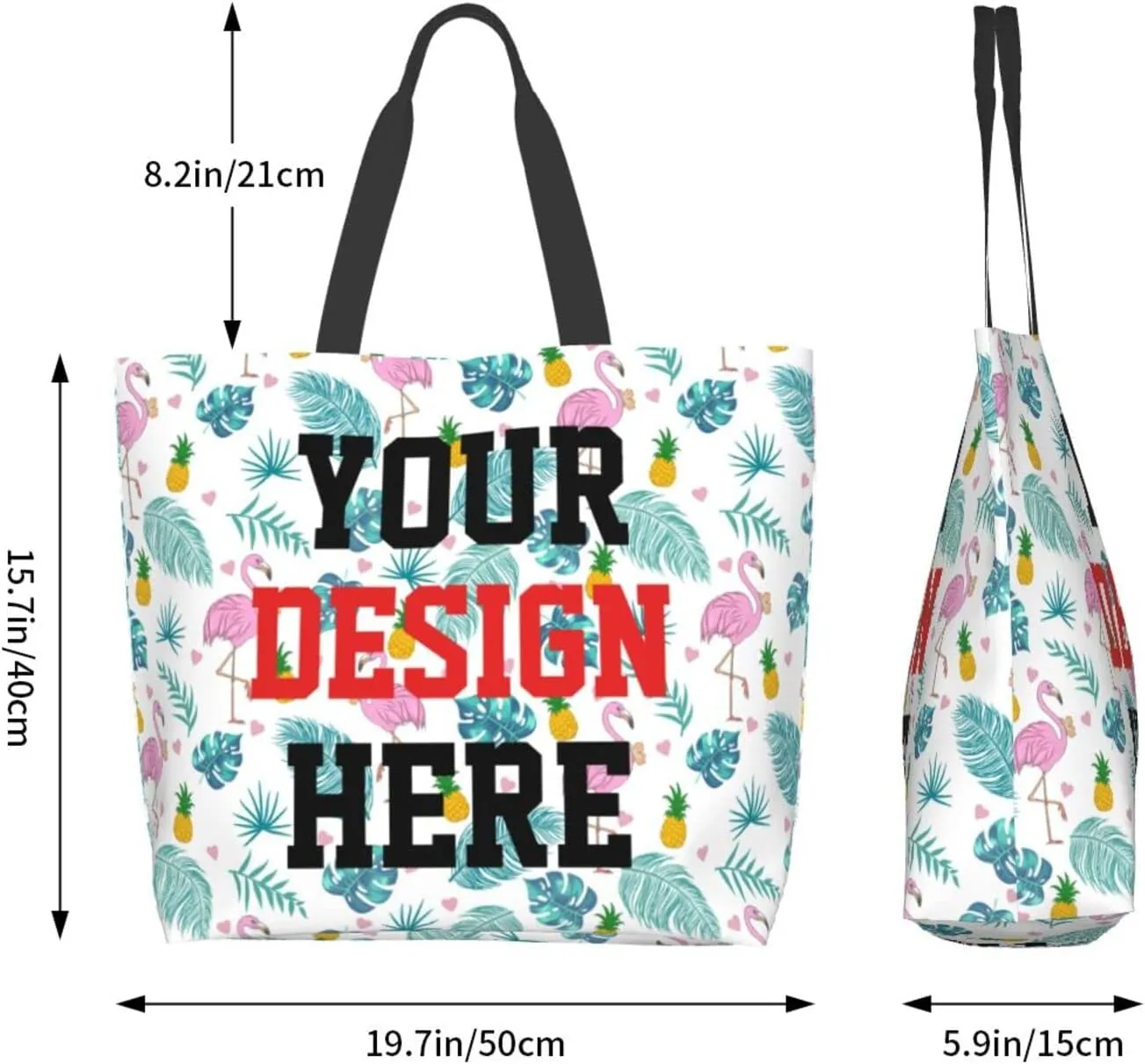 Custom Tote Bags Custom Bags With You Team Logo Text Picture Travel Business Shopping Women Teacher Personalized Shoulder Bag