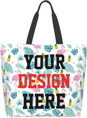 Custom Tote Bags Custom Bags With You Team Logo Text Picture Travel Business Shopping Women Teacher Personalized Shoulder Bag