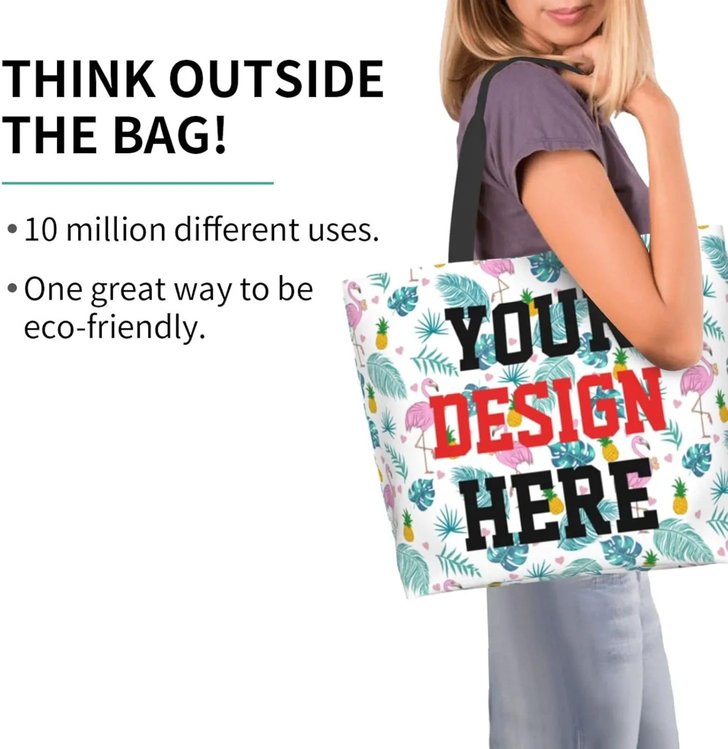 Custom Tote Bags Custom Bags With You Team Logo Text Picture Travel Business Shopping Women Teacher Personalized Shoulder Bag