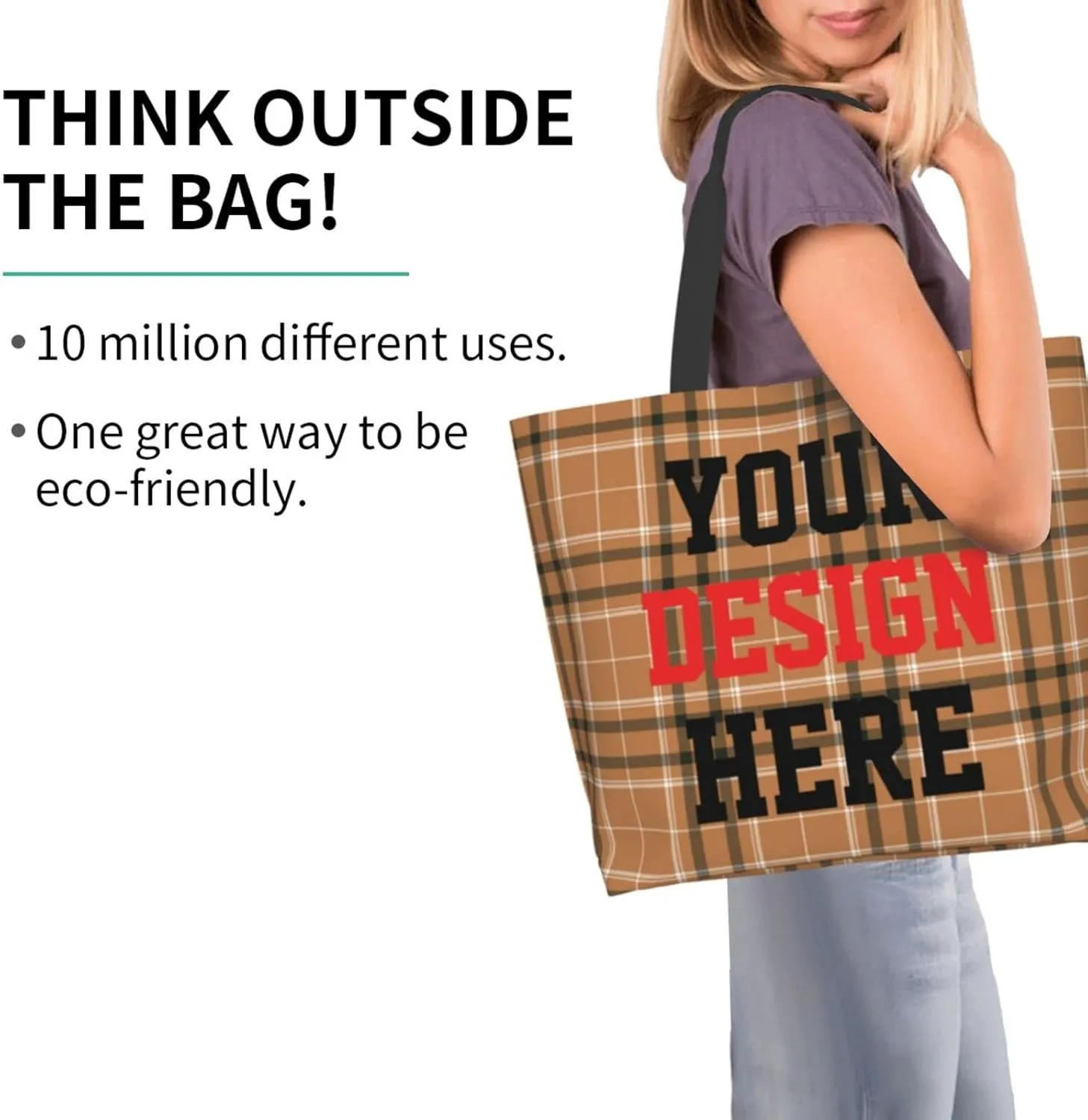 Custom Tote Bags Custom Bags With You Team Logo Text Picture Travel Business Shopping Women Teacher Personalized Shoulder Bag