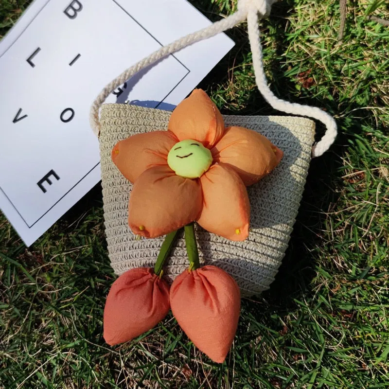 Cute Mini Flower Straw Bags