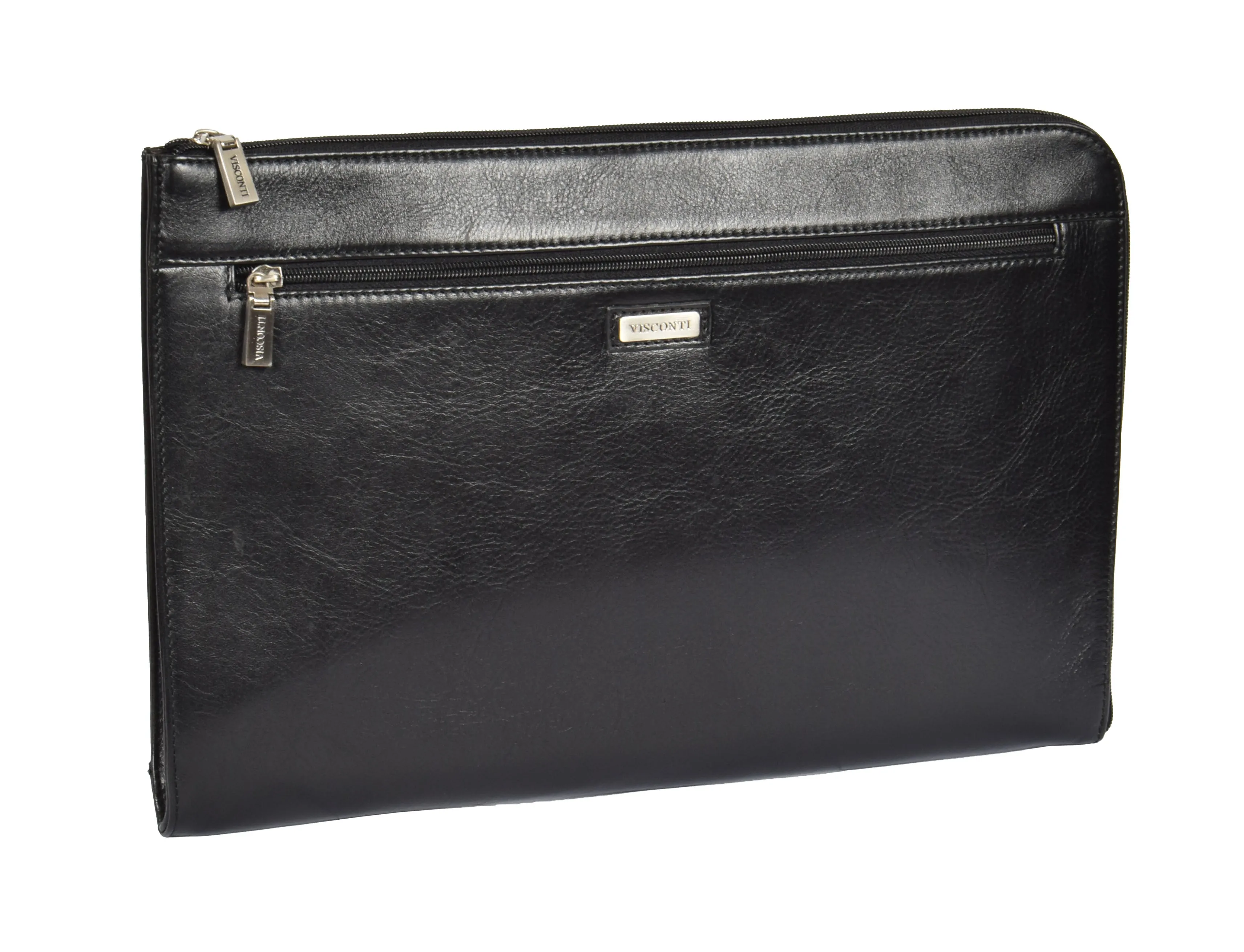 DR370 Real Leather Portfolio Case Black