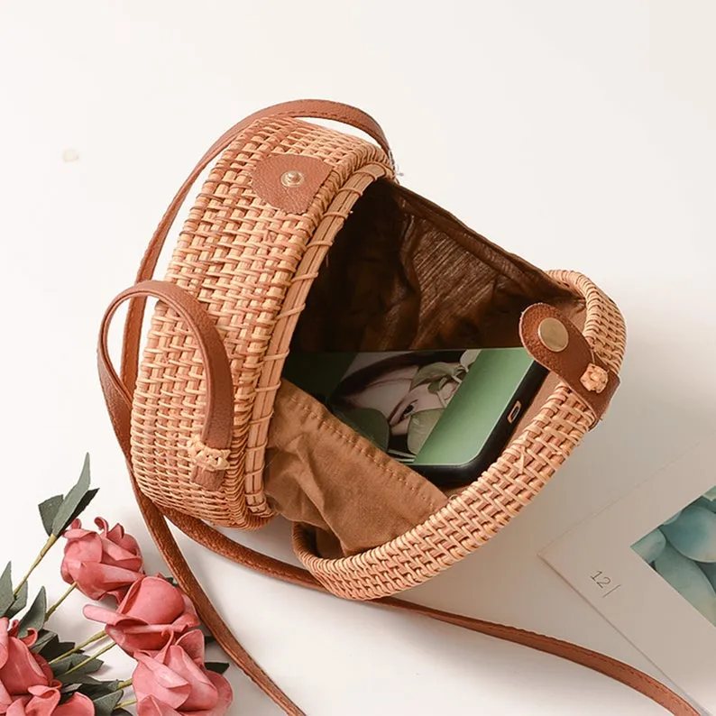 Eco Chic Brown Round Sling Bag