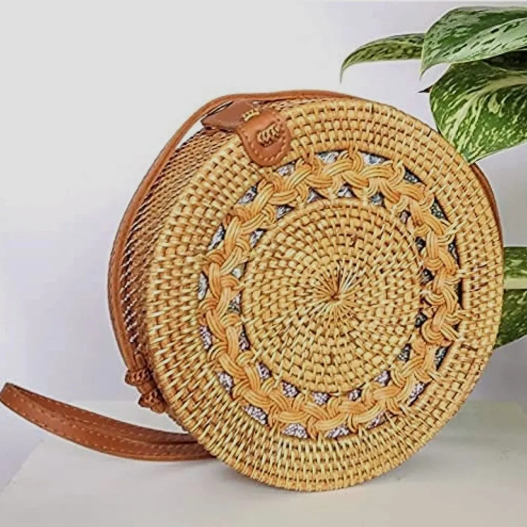 Eco Chic Brown Round Sling Bag