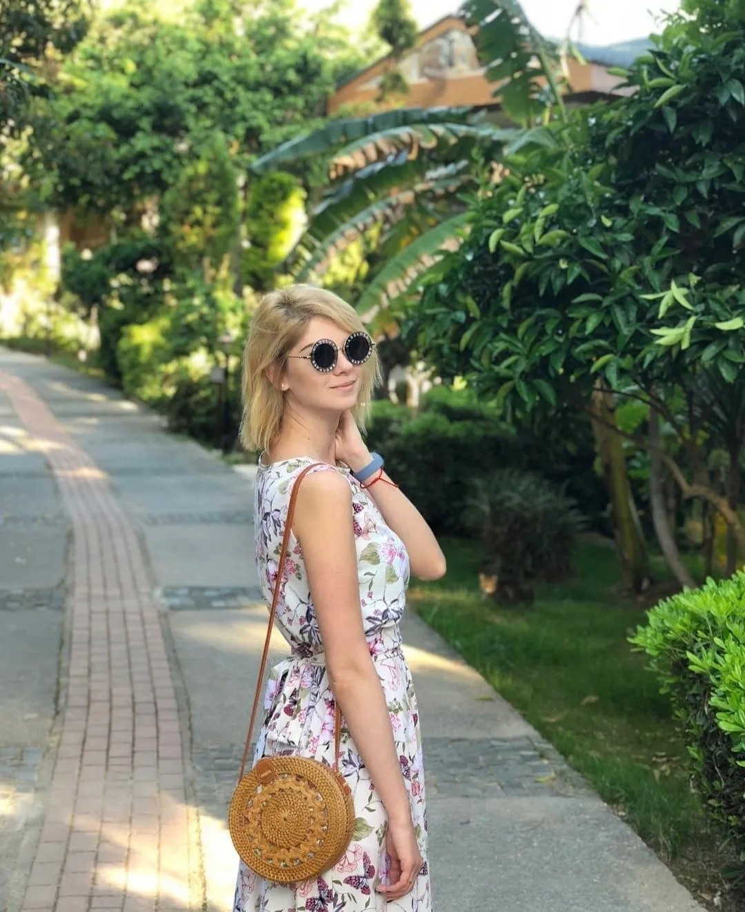 Eco Chic Brown Round Sling Bag
