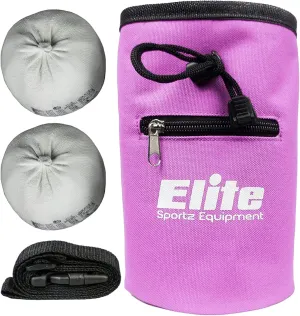 Elite Sportz Equipment Chalk Bag for Rock Climbing with 2 Chalk Balls Leak Proof Drawstring & Secure Zipper Pocket