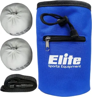 Elite Sportz Equipment Chalk Bag for Rock Climbing with 2 Chalk Balls Leak Proof Drawstring & Secure Zipper Pocket