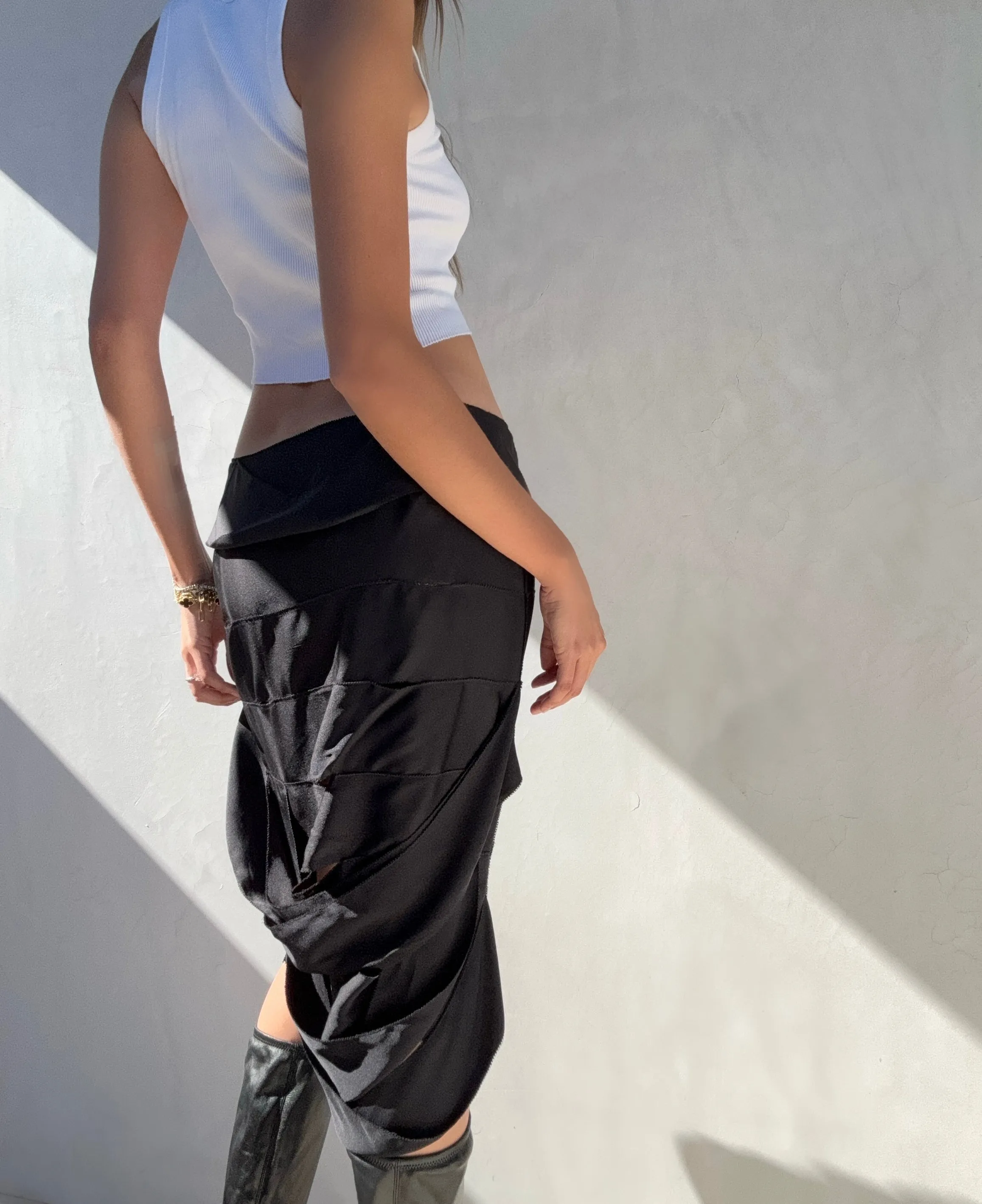 F/W 2002 Gucci by Tom Ford Silk Satin Ribbon Skirt