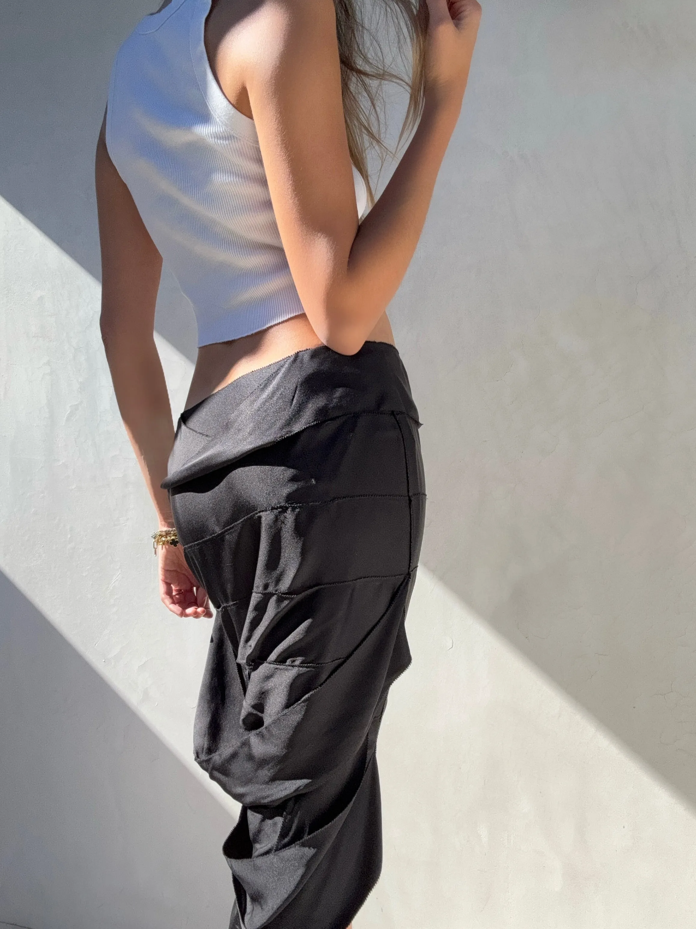 F/W 2002 Gucci by Tom Ford Silk Satin Ribbon Skirt