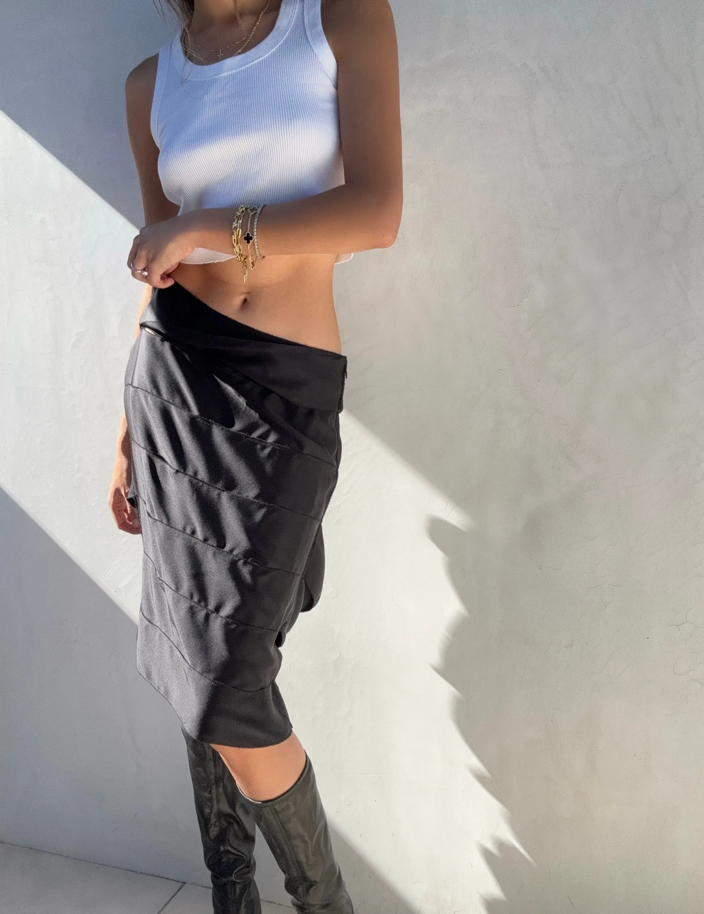F/W 2002 Gucci by Tom Ford Silk Satin Ribbon Skirt