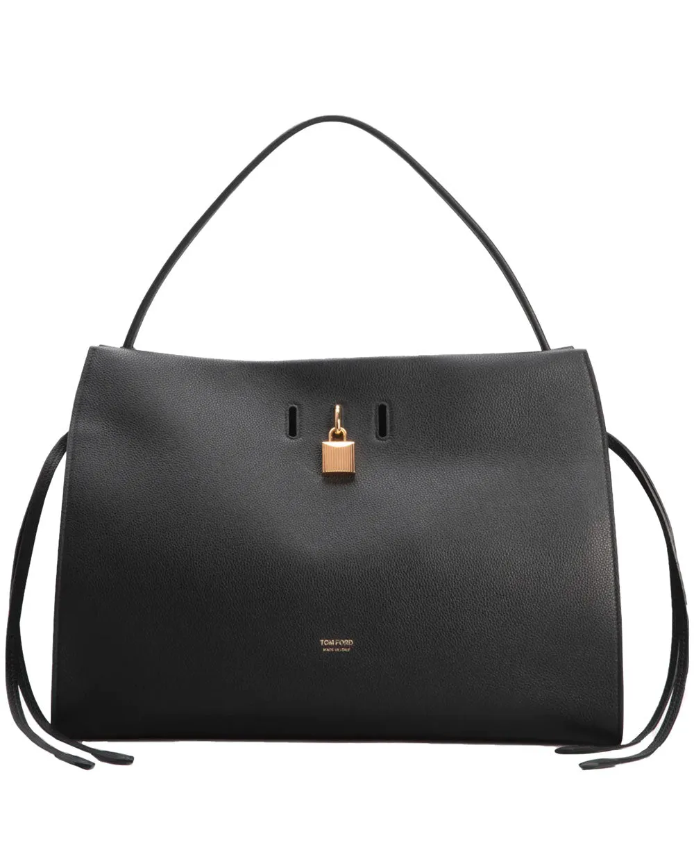 Grain Leather Shoulder Bag in Black