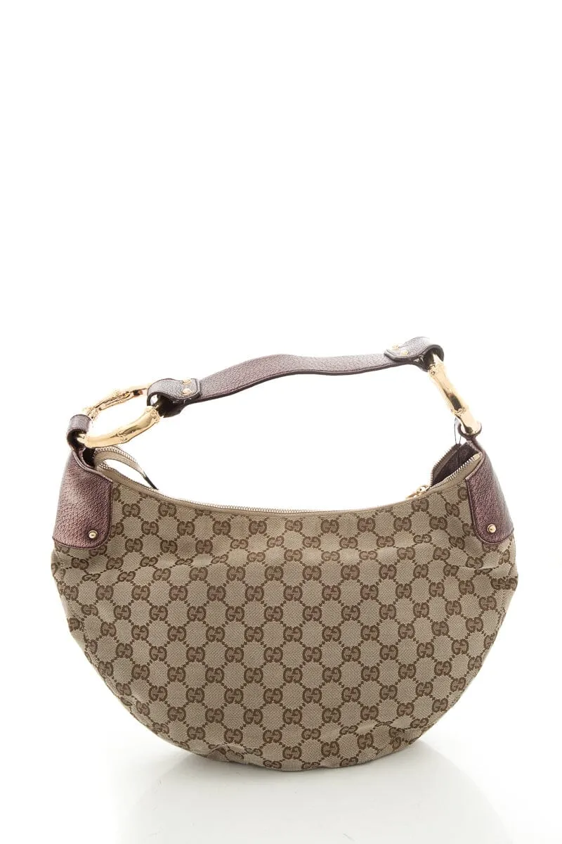Gucci Tom Ford Era Vintage Monogram Crescent Shape Handbag