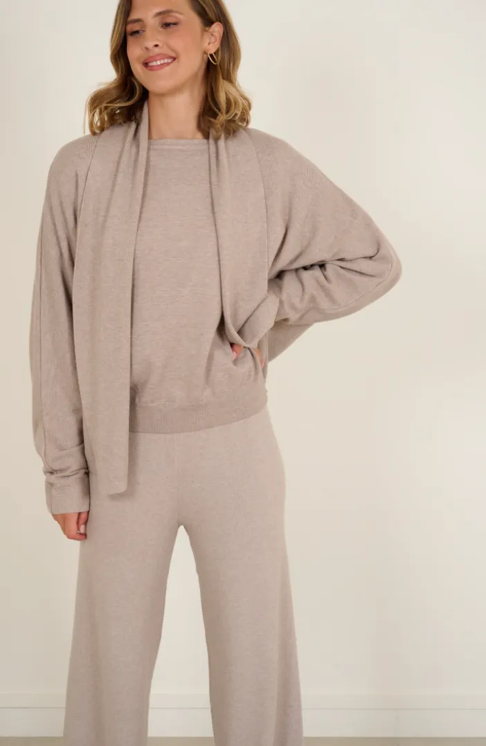 Heavy Knit Short Cardi Taupe