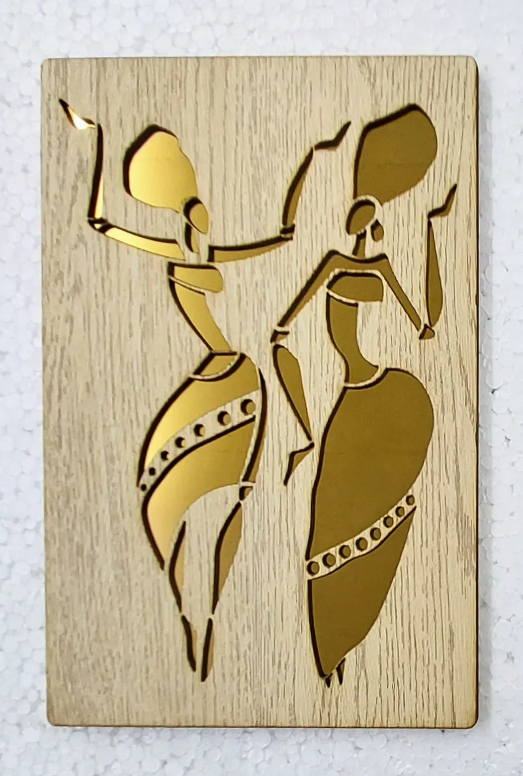 Home, Wall Decor with Laser Cut Golden Effect on Pinewood for Office ( 16X24 Inch, 3Pcs Set)