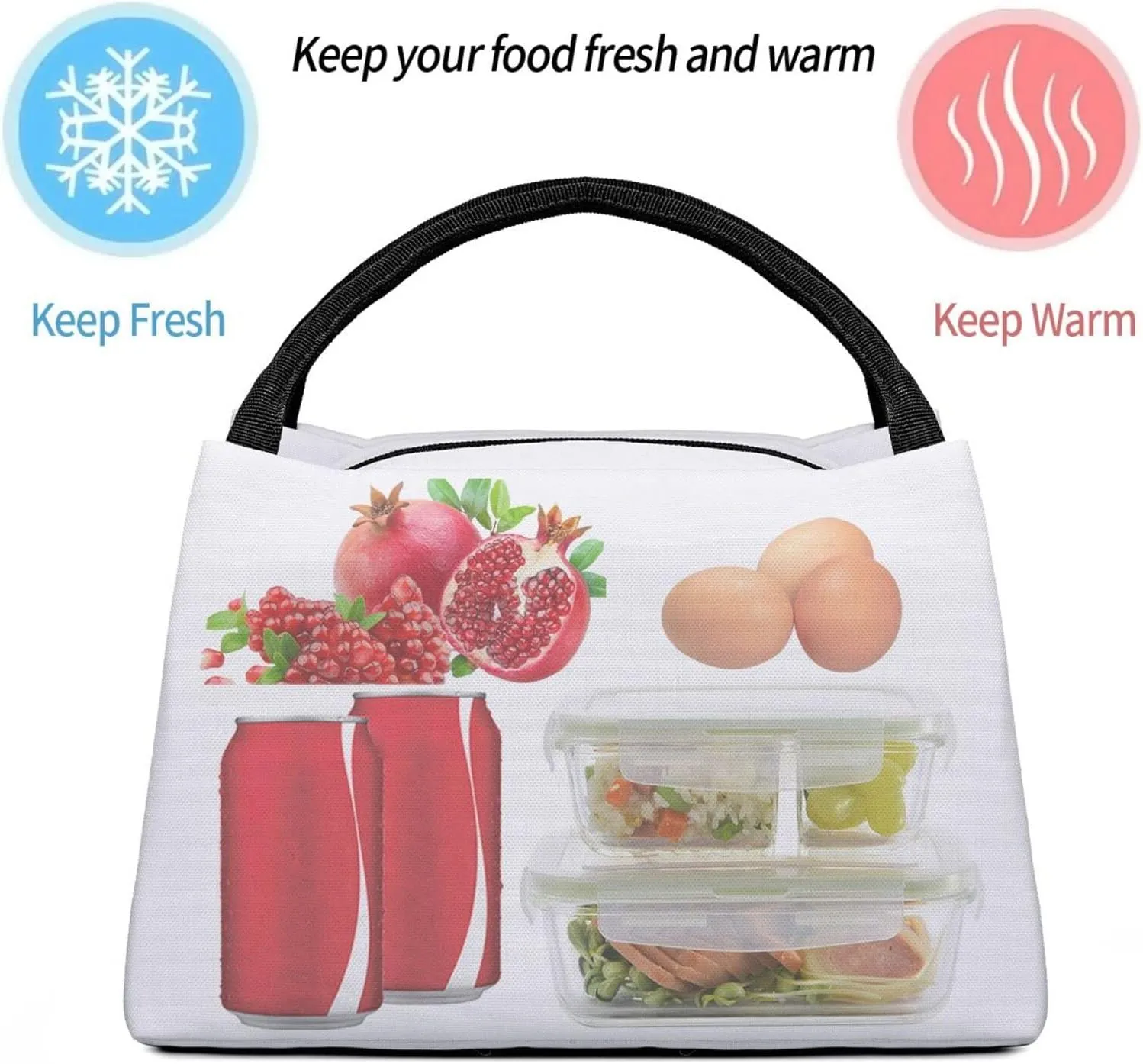 Insulated Lunch Box Wicker Woven Grid Lunch Bag for Women Men Cooler Bag Lunch Tote Bag for Picnic Work
