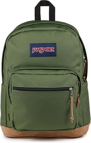 JanSport Right Pack Premium Backpack - Durable Daypack with Padded 15" Laptop Sleeve, Spacious Main Compartment & Integrated Water Bottle Pocket, Cargo Green