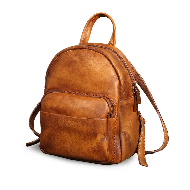 Ladies Genuine Leather Small Backpack Purse Cool Backpacks for Women