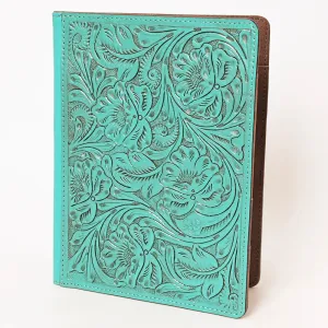 Lancaster Turquoise Hand Tooled Leather Portfolio