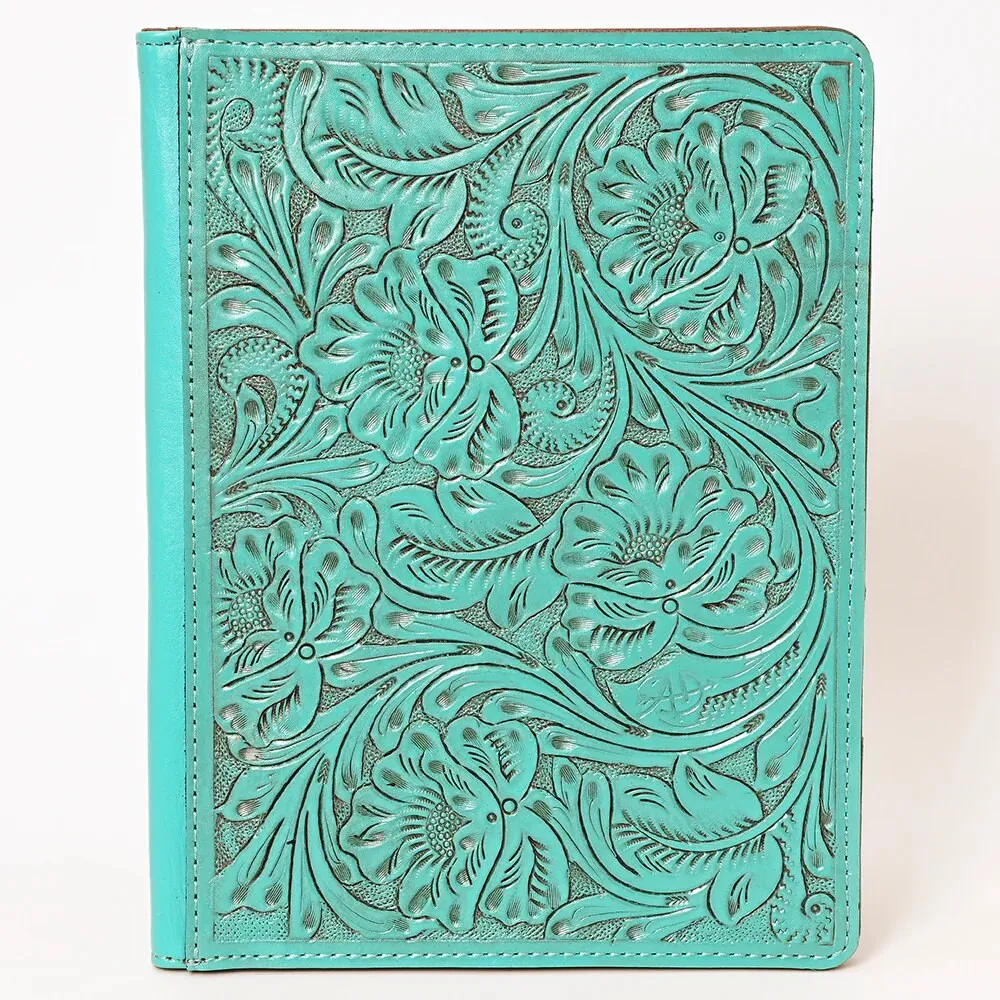 Lancaster Turquoise Hand Tooled Leather Portfolio