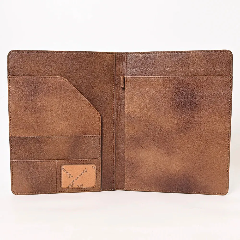 Lancaster Turquoise Hand Tooled Leather Portfolio