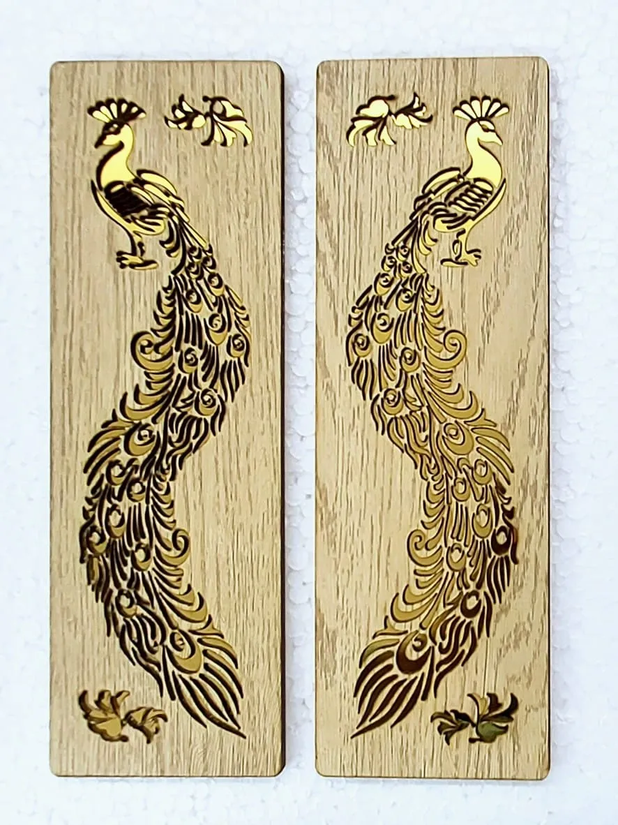 Laser Cut Wall Decor Art with Golden Effect for living room, home decor and gifting purposes(3 Pcs Set, 12X15 inch)