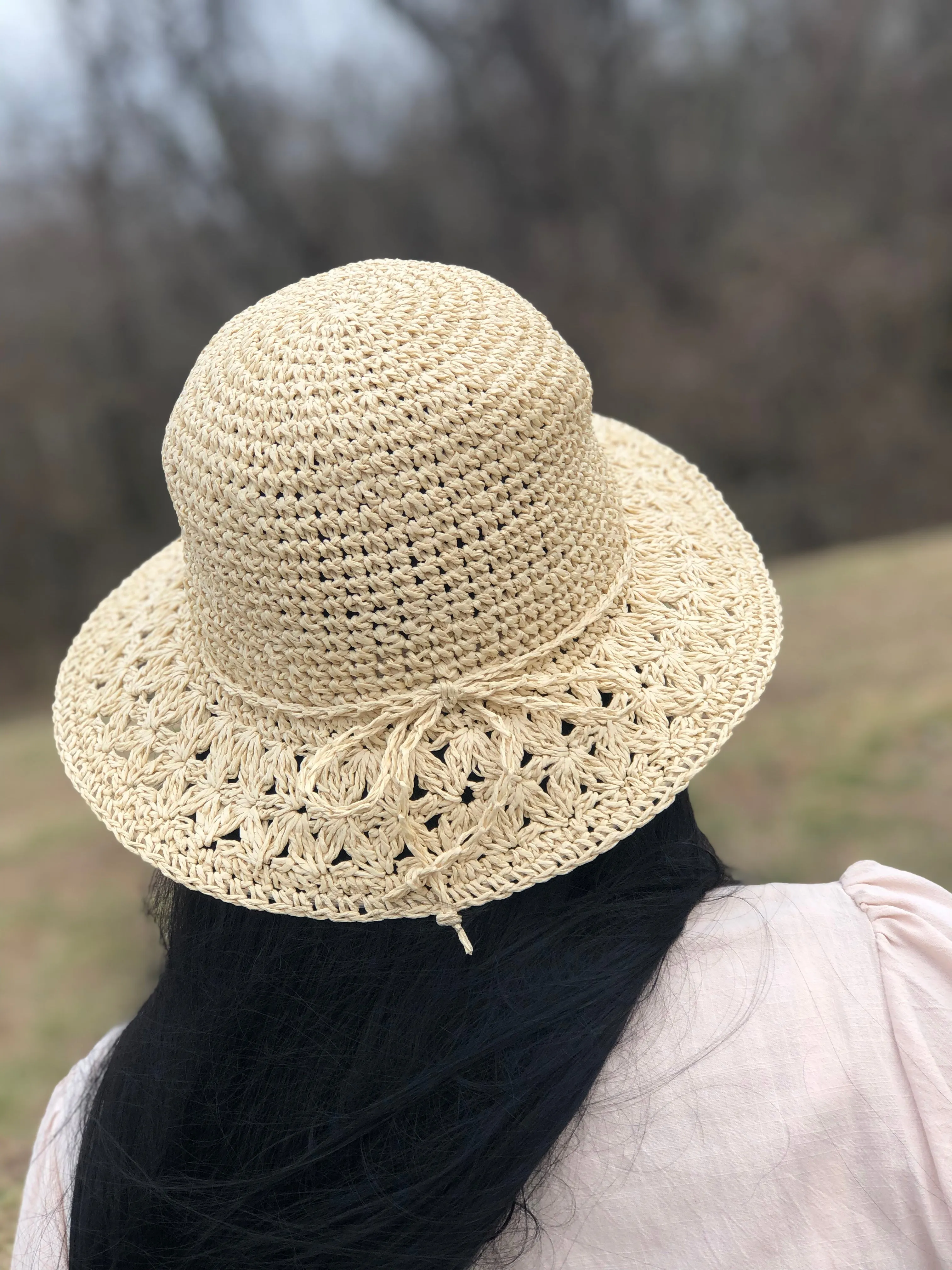 LAST ONE Braided Bow Straw Hat