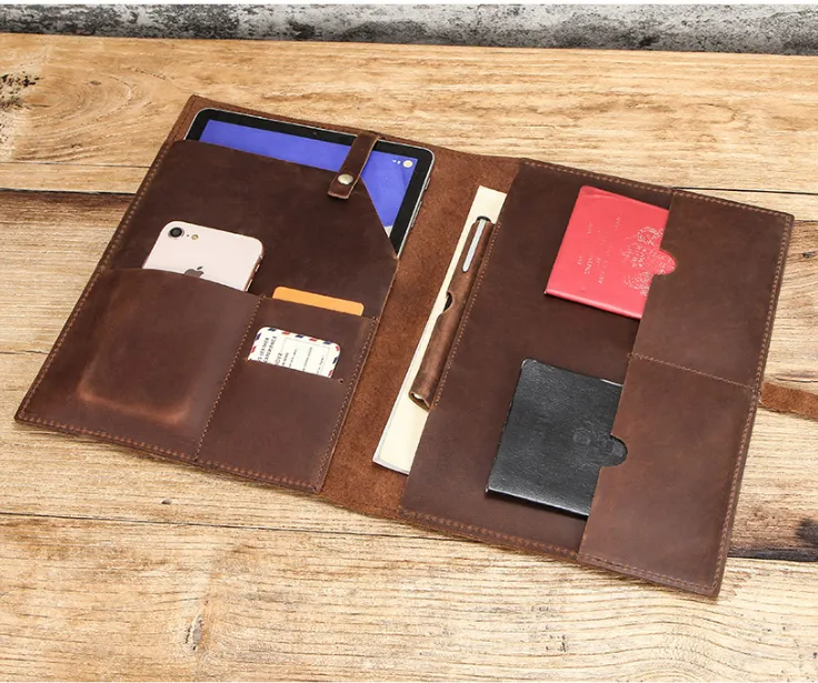 Leather cover ,Business Briefcase,Men's Leather Portfolio,Personalized Anniversary Gift for Him/ CF2002A