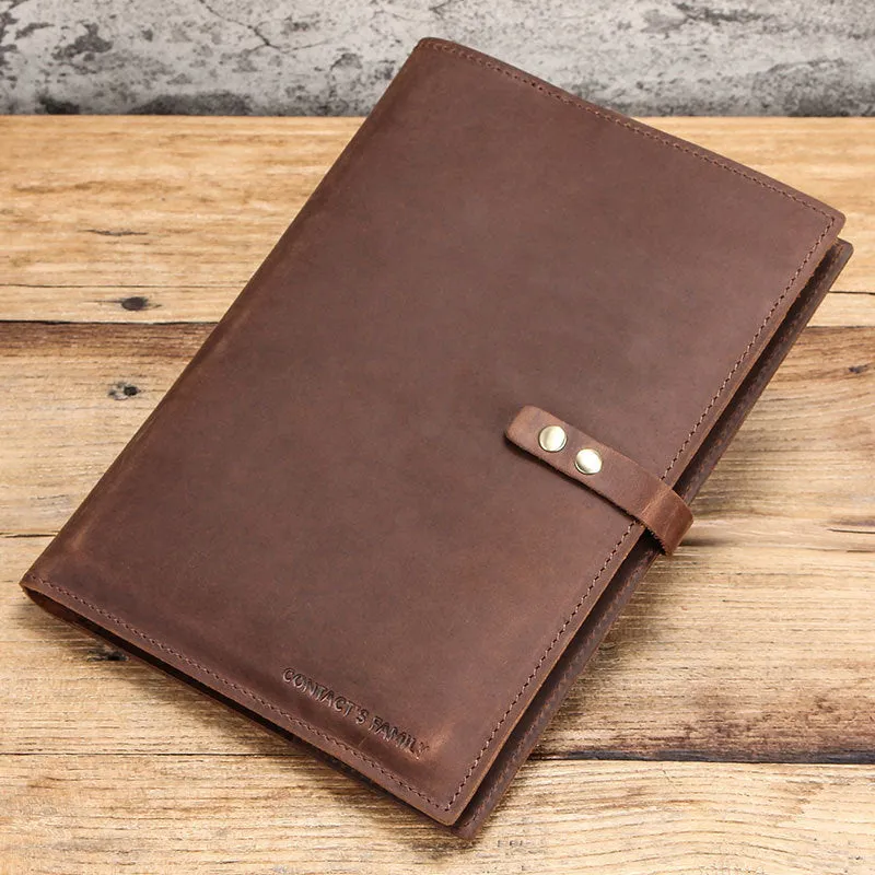 Leather cover ,Business Briefcase,Men's Leather Portfolio,Personalized Anniversary Gift for Him/ CF2002A