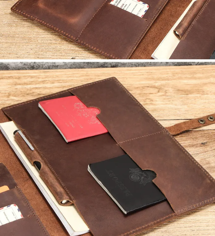 Leather cover ,Business Briefcase,Men's Leather Portfolio,Personalized Anniversary Gift for Him/ CF2002A