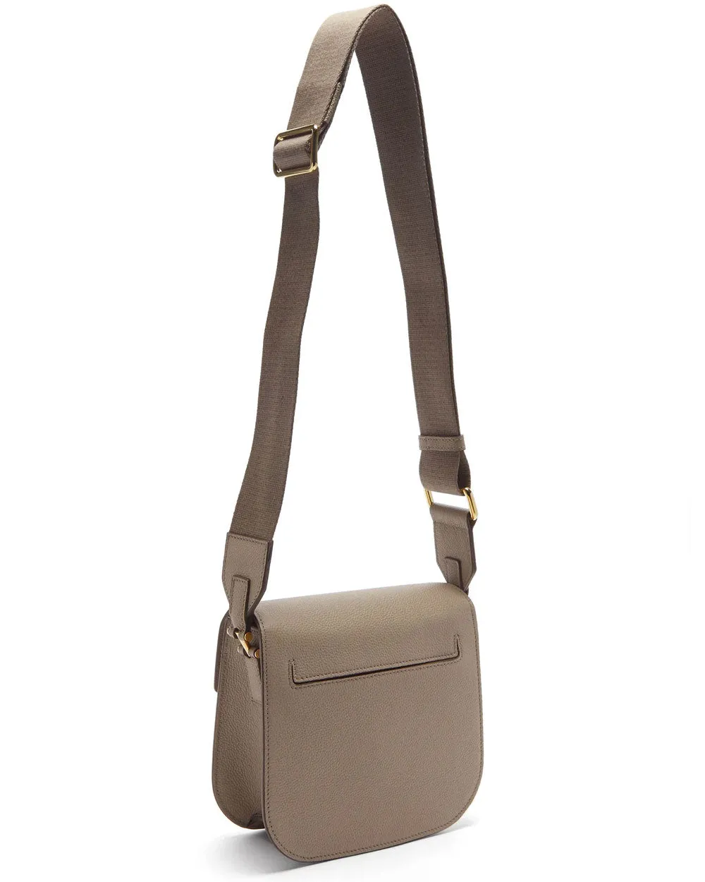 Leather Mini Tara Crossbody in Silk Taupe